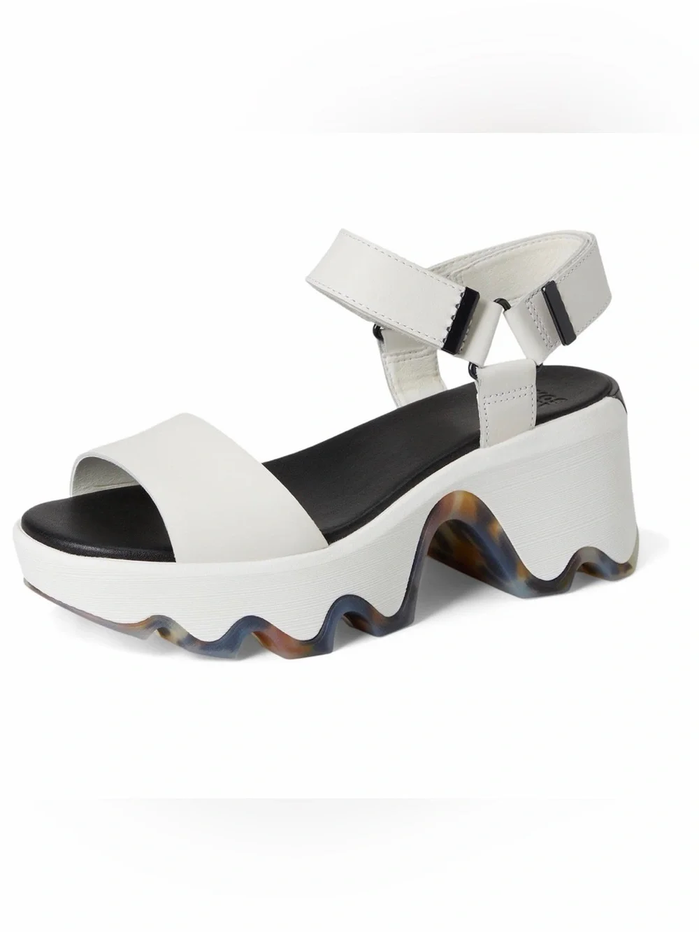 Sorel Kinetic Aura White Platform Wave Sandals with Ankle Strap